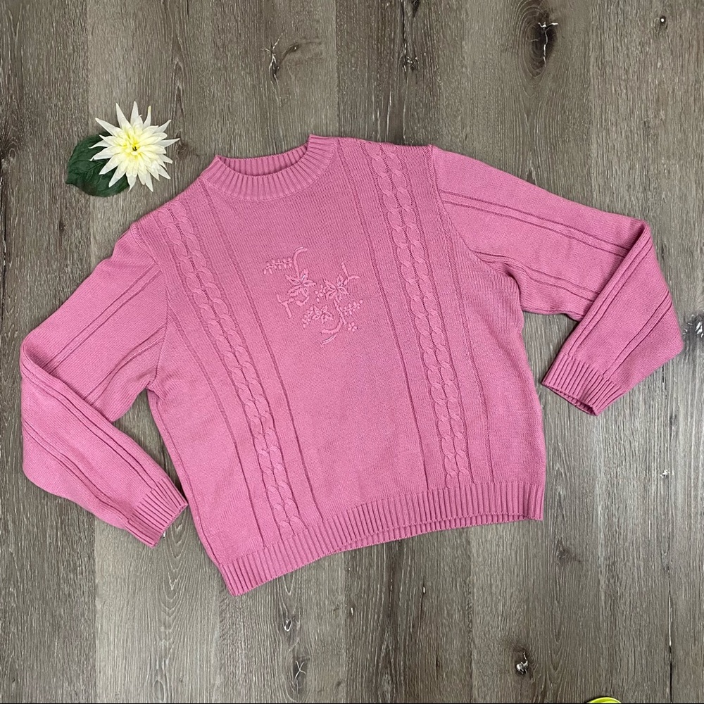 Vintage 90s Mauve Pink Habrand! Crewneck Sweater